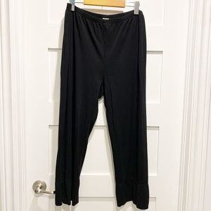 J. Jill Pull On Split Hem Black Stretch Crop Pants